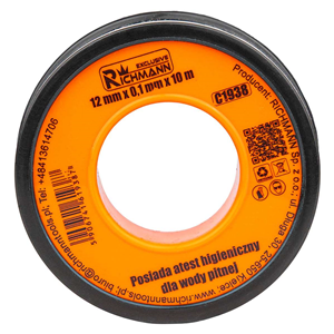 CC Taśma teflonowa z atestem higien. 12x0,1mm 10m