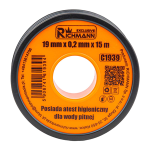CC Taśma teflonowa z atestem higien. 19x0,2mm 15m