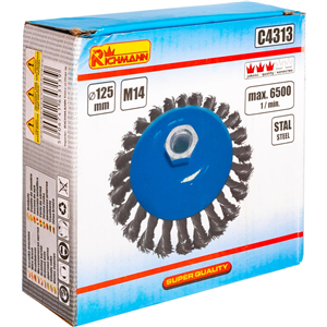 CC Szczotka do wiertarki stożkowa skrętna 125mm