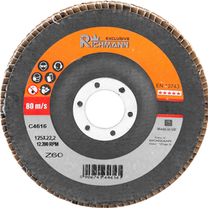 CC Tarcza listkowa wypukła PROFESSIONAL 125mm P60