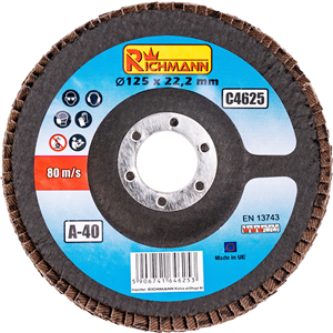 CC Tarcza listkowa wypukła 125mm P40 korund