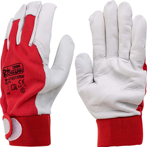 CC Rękawice ze skóry koziej licowe czerwone "10"