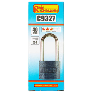 CC Kłódka niebieska z długim pałąkiem 40x15x5,5mm