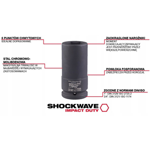 MO Nasadka udarowa długa 3/8' 13mm