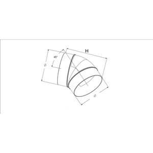 AW Kolano kanału okrągłego (fi100) 45 stopni