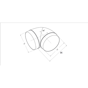 AW Kolano kanału okrągłego 90' (fi 100)