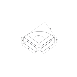 AW Kolano poziome płaskie 90"(55x110)