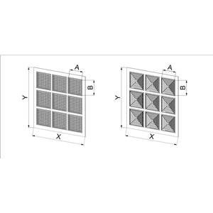 AW Osłona wentylacyjna sufitowa (raster) RP