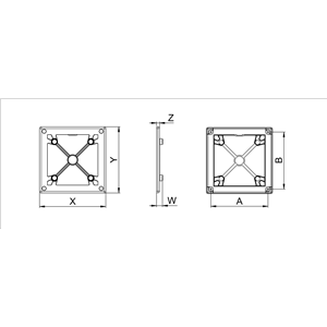 AW Ramka do panelu 14x14cm fi100 biała RW100