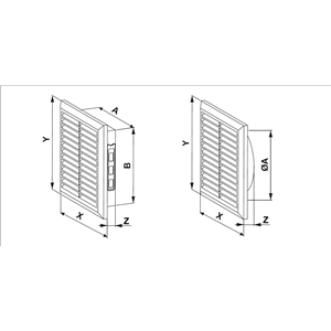 AW Osłona went. 14x14 TUWS. T40CZ czarny