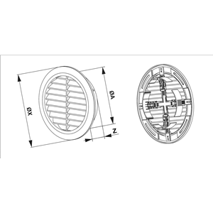 AW Osłona wentylacji fi 90 TUOS